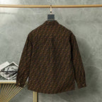Fendi Versace Fendace men’s brown FF jacquard monogram shirt jacket