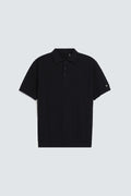 Zilz Men's Striped Polo Shirt With Label Patch - Black