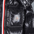 Moncler Montbeliard men’s black hooded short down puffer jacket