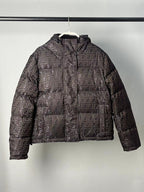 Fendi men’s brown FF monogram hooded puffer jacket