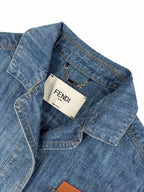 Fendi women’s blue chambray cropped denim jacket