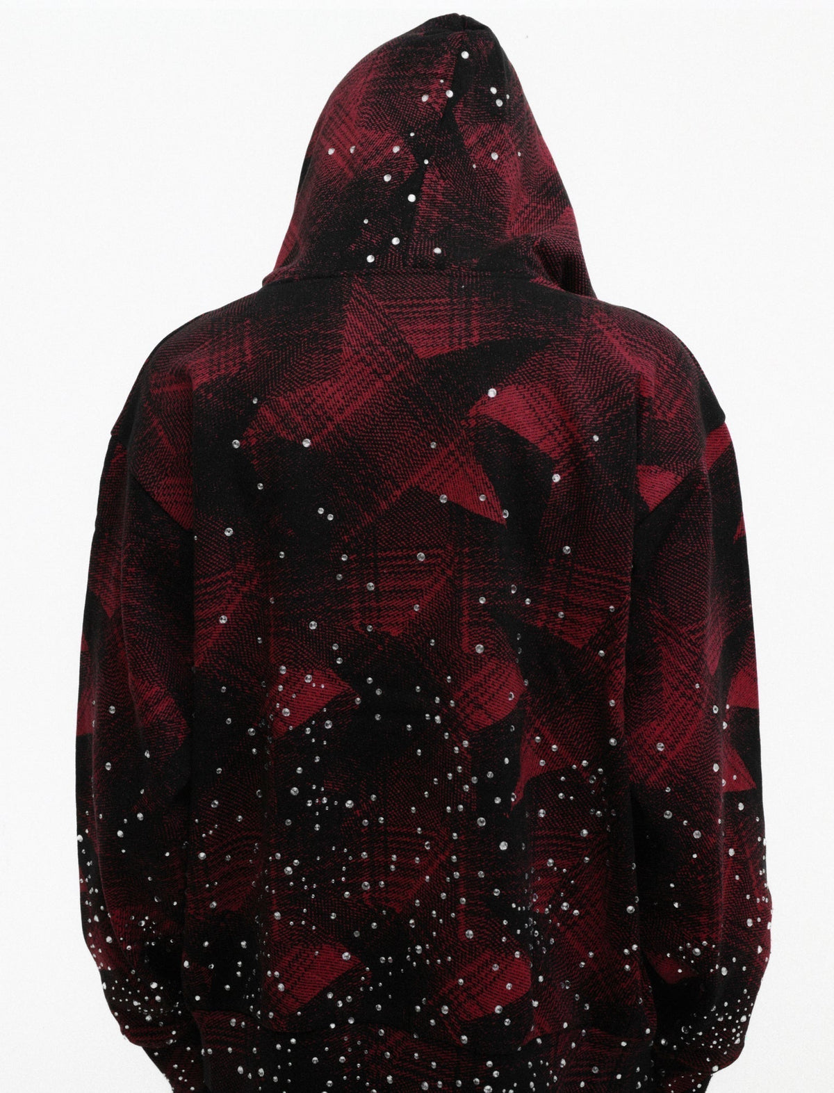 Sp5der Star Plaid Full Zip Hoodie - Black