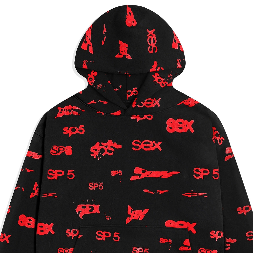 Sp5der Sex Aop Hoodie - Black