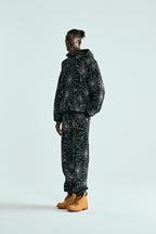 Sp5der Embroidered Aop Hoodie - Black