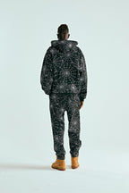 Sp5der Embroidered Aop Hoodie - Black